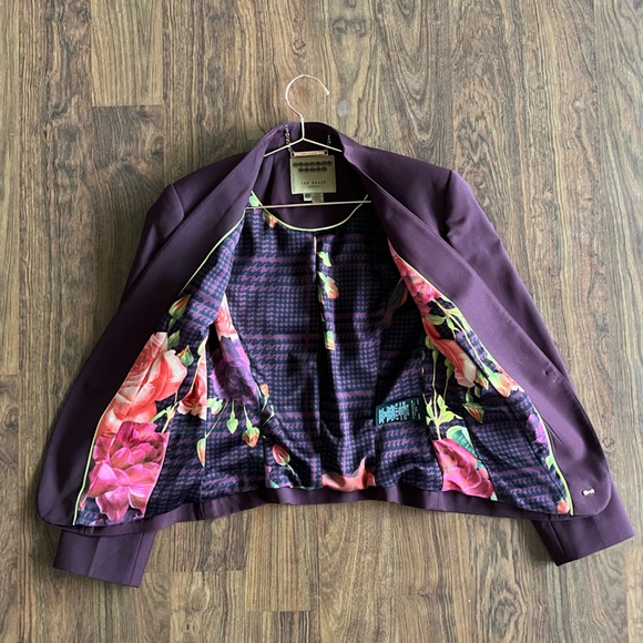 Ted Baker Burgundy Plum Pantsuit 0 - Picture 2 of 4